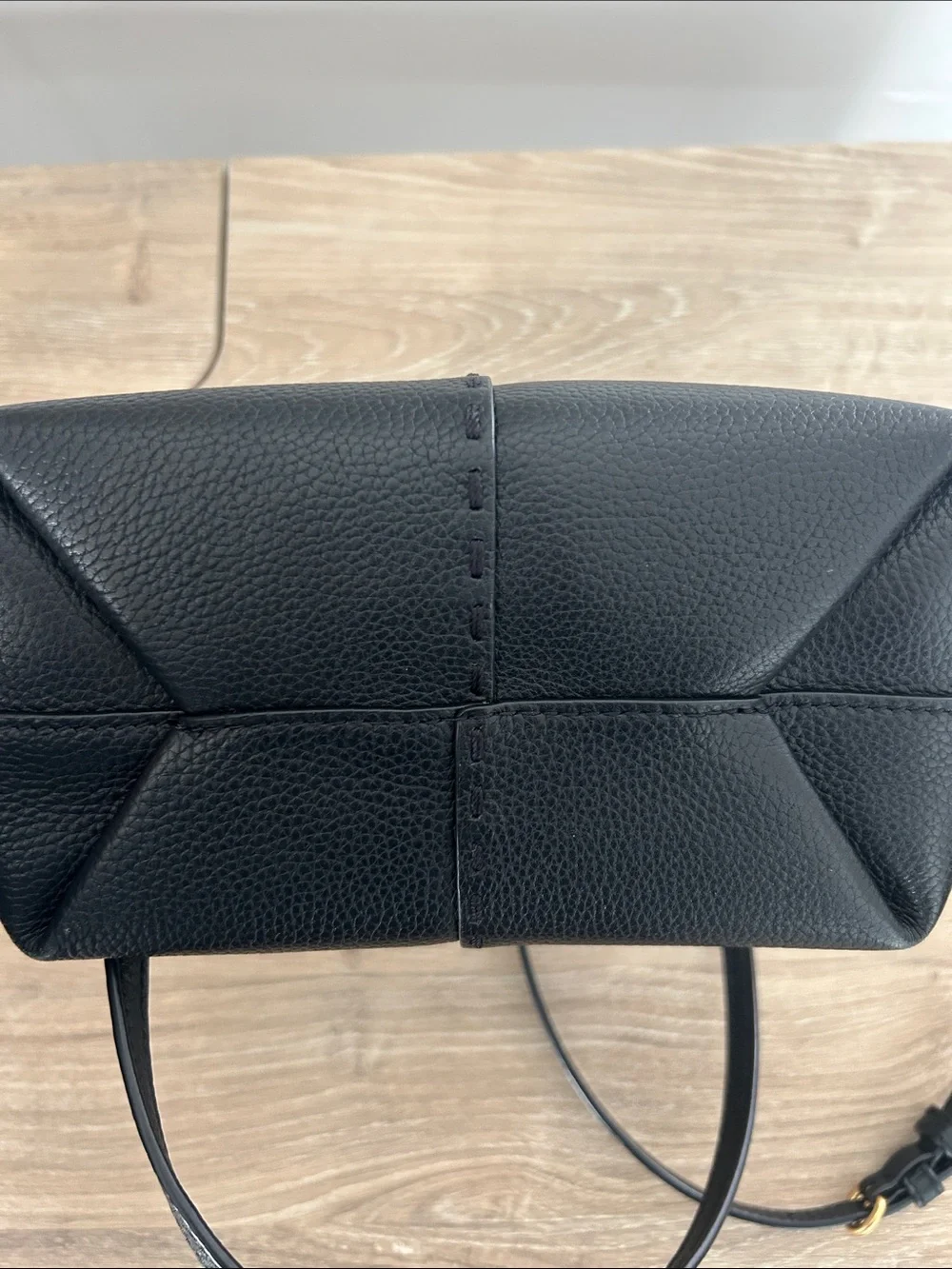 Tory Burch Black Pebbled Leather Mini Top-Handle Crossbody